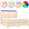 vidaXL H&oacute;lfa&eth; Springr&uacute;m me&eth; D&yacute;nu&LED kremi 180x200cm Tauefni