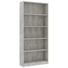 vidaXL B&oacute;kask&aacute;pur me&eth; 5 Hillum Steypugr&aacute;r 60x30x189 cm Samsettur Vi&eth;ur