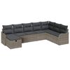 vidaXL Gar&eth;s&oacute;fa sett me&eth; p&uacute;&eth;i me&eth; geymslu 8 pcs Gr&aacute;r p&oacute;l&yacute;rattan