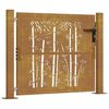 vidaXL Gar&eth;hli&eth; 100x75 cm &uacute;r corten st&aacute;li &uacute;r bambus