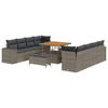 vidaXL Gar&eth;s&oacute;fa sett me&eth; p&uacute;&eth;i 11 pcs Gr&aacute;r p&oacute;l&yacute;rattan