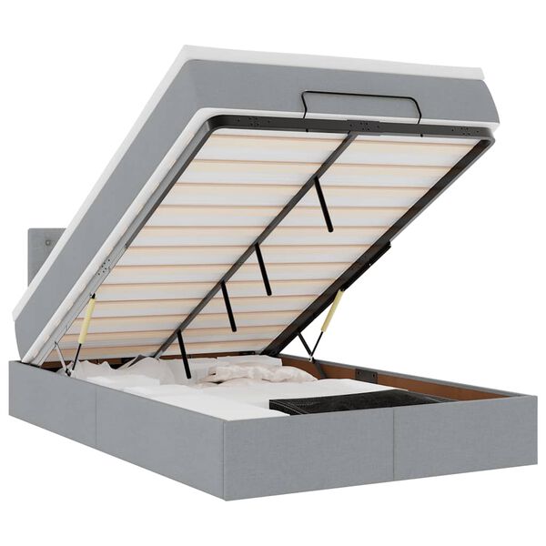 vidaXL Ottoman r&uacute;m me&eth; d&yacute;nu Lj&oacute;sgr&aacute;r 120x190 cm Efni