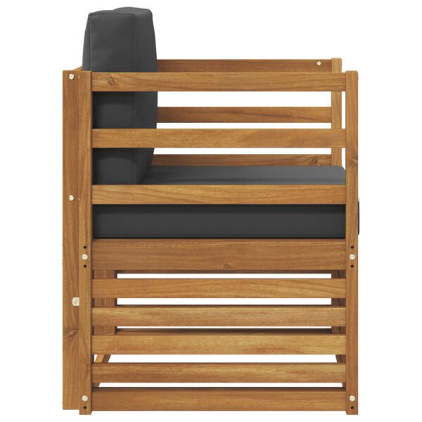 vidaXL &Uacute;ti s&oacute;fasett Solid Akas&iacute;uskei&eth; og P&oacute;lyester N&aacute;tt&uacute;rulegur