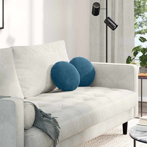 vidaXL Setjp&uacute;&eth;ar 2 pcs Bl&aacute;r &Oslash; 40 x 13 cm Flauel