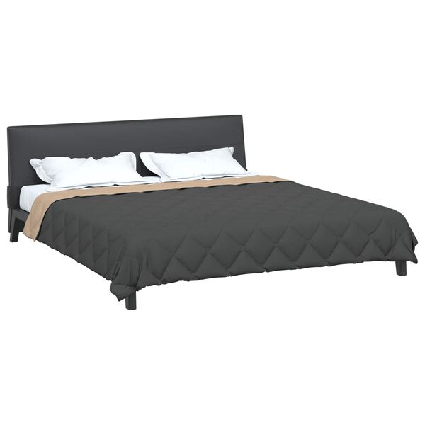 vidaXL Full &aacute;rs d&yacute;na Antrac&iacute;t og Taupe 220 x 240 cm M&iacute;kr&oacute;f&iacute;ber