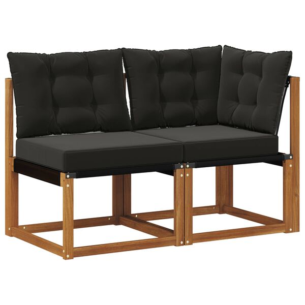 vidaXL &Uacute;tistrokkur mi&eth;- og hornsofa me&eth; p&uacute;&eth;i 2 Stykki N&aacute;tt&uacute;rulegur