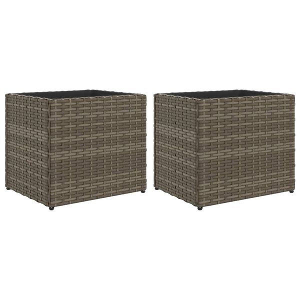 vidaXL Gr&oacute;&eth;urker Gr&aacute;tt 2 stk 36x30x32 cm P&oacute;l&yacute;rattan