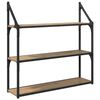 vidaXL Vegghylla Artisan Eik 80 x 21 x 78,5 cm Samsettur vi&eth;ur