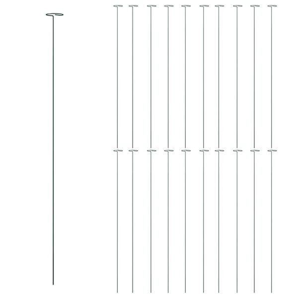 vidaXL Plöntustaurar í Garðinn 20 stk. Dökkgrænir 91 cm Stál