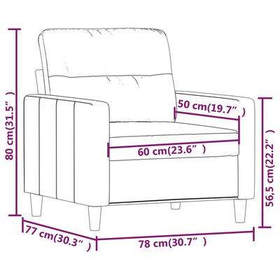 vidaXL Sófastóll Dökkgrár 60 cm Tauáklæði