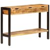 vidaXL Hli&eth;arbor&eth; me&eth; &THORN;remur Sk&uacute;ffum 110x35x75 cm Gegnheill Mang&oacute;vi&eth;ur