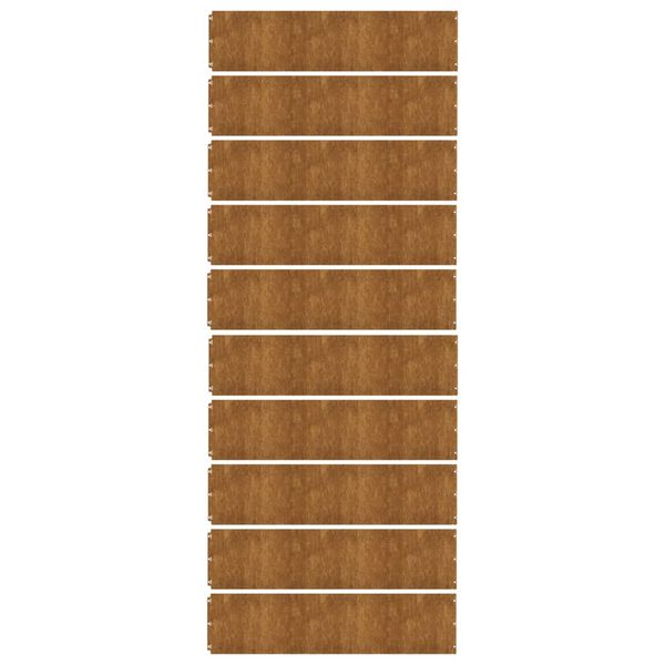 vidaXL Garðkantar 10 stk. 25x103 cm Sveigjanlegt Corten-stál