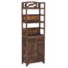 vidaXL Skj&aacute;sk&aacute;pur D&ouml;kkbr&uacute;nn 46x24x140cm Gegnheill Paulownia Vi&eth;ur