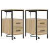vidaXL Noat&ouml;flu sk&aacute;pur me&eth; sk&uacute;ffu 2 pcs Sonoma Eik 30 x 48 x 61 cm