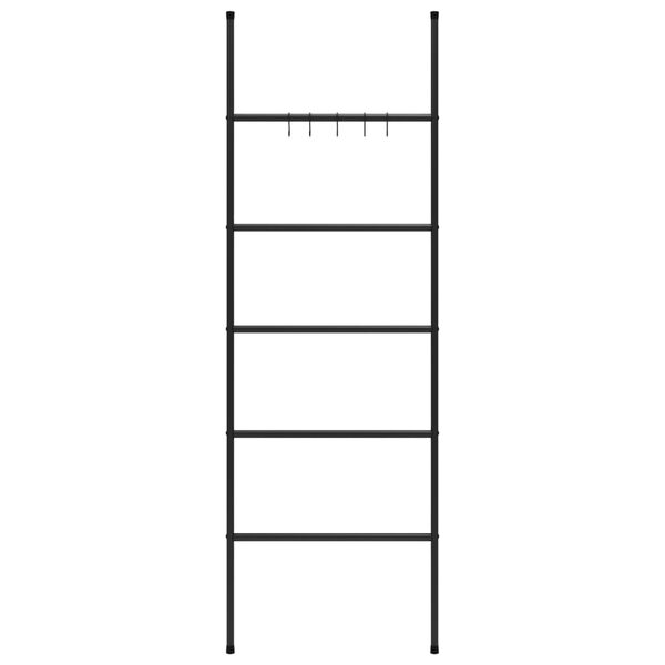 vidaXL handklæðahengi með 5 hæðum, svart, 58x175 cm, járn
