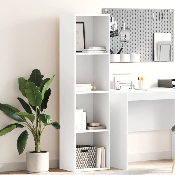 vidaXL B&oacute;kahilla Hv&iacute;t 40x30x152 cm Samsettur Vi&eth;ur