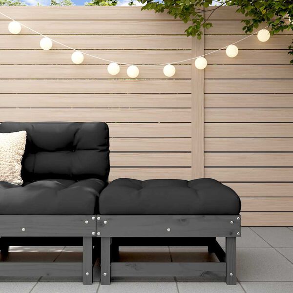 vidaXL F&oacute;tskemill &iacute; Gar&eth;inn me&eth; Sessu Gr&aacute; Gegnheil Fura