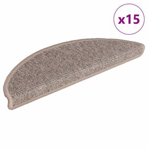 vidaXL Stigamottur 15 stk 56x17x3 cm d&ouml;kkbeis h&aacute;lfhringlaga