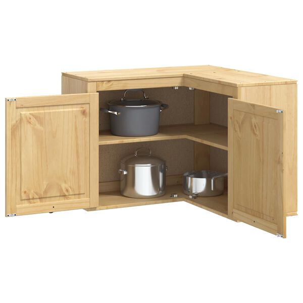 vidaXL Cabinet SKI Hunangsbjartur 80 x 80 x 60 cm Solid furuhikk