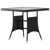 vidaXL Gar&eth;bor&eth; Svart 80x80x74 cm P&oacute;l&yacute;rattan