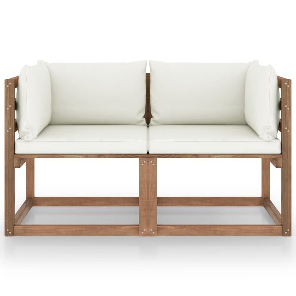 vidaXL 2 S&aelig;ta Gar&eth;s&oacute;fi &uacute;r Brettum me&eth; Rj&oacute;ma Sessum Fura