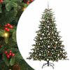 vidaXL Gervi j&oacute;latr&eacute; me&eth; 300 LED Gr&aelig;nn 180 cm PVC, Metall og Plastefni