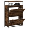 vidaXL Sk&oacute;sk&aacute;pur Reykt&oacute;na Eikarlitur 75x34x112 cm Samsettur Vi&eth;ur