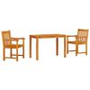 vidaXL Gar&eth;ur bor&eth;sett 3 pcs Br&uacute;nn Hrein akas&iacute;utr&eacute;