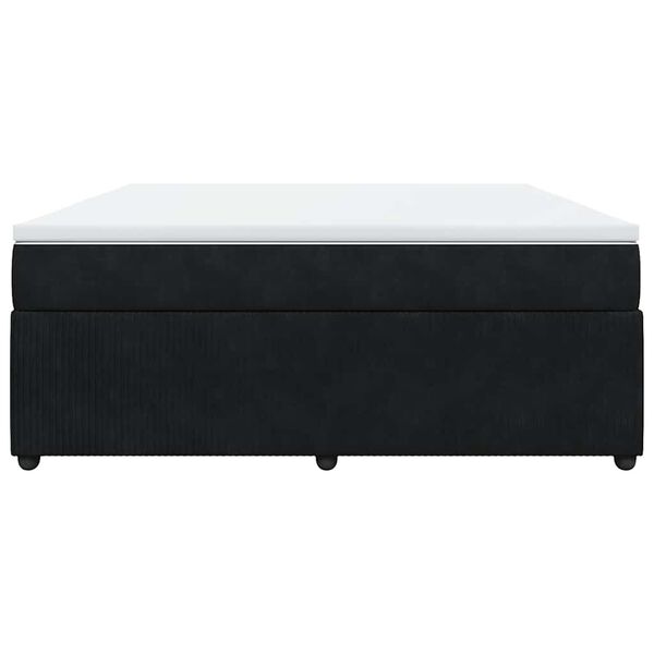 vidaXL H&oacute;lfa&eth; Springr&uacute;m Svart 180x200 cm Flauel