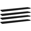 vidaXL B&oacute;kahillur 4 stk. Svartar 60x10x1,5 cm Sp&oacute;naplata