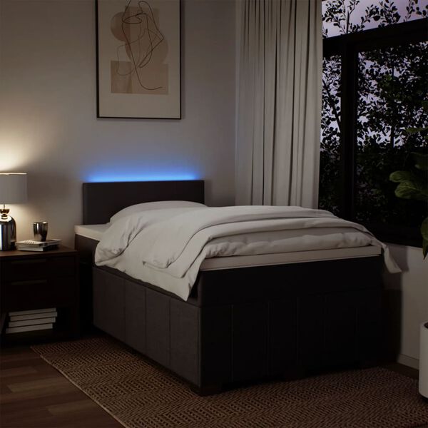 vidaXL H&oacute;lfa&eth; Springr&uacute;m me&eth; D&yacute;nu D&ouml;kkbr&uacute;nt 120x190 cm Tauefni