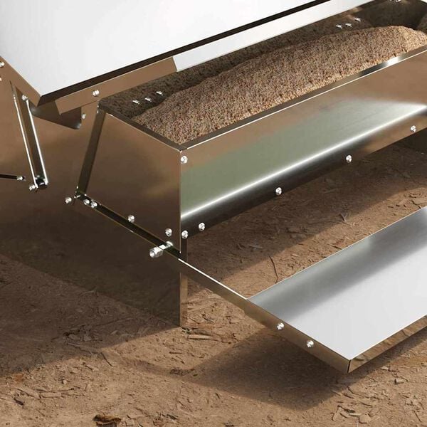 vidaXL H&aelig;nuf&oacute;tbretth&yacute;si Silfur 75 x 53 x 20,5 cm Galvaniserad st&aacute;l