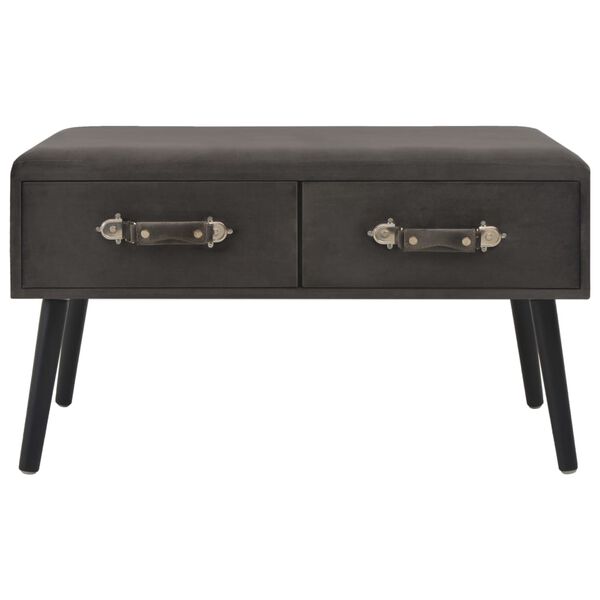 vidaXL Bekkur me&eth; Sk&uacute;ffum 80 cm Gr&aacute;tt Flauel