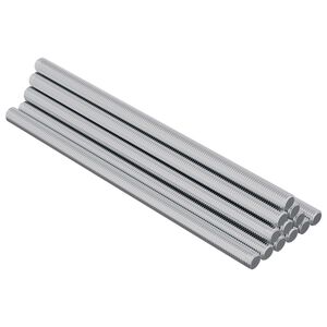 vidaXL &THORN;r&aacute;&eth;u stangir 12 pcs Silfur M6 x 120 mm M&aacute;lmur