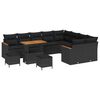 vidaXL Gar&eth;s&oacute;fa sett 12 pcs Svartur p&oacute;l&yacute;rattan