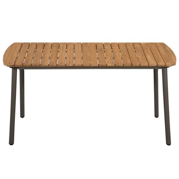 44234 vidaXL Garden Table 150x90x72cm Solid Acacia Wood and Steel