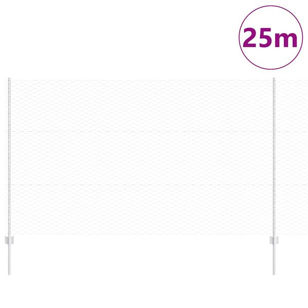 vidaXL Gir&eth;ing me&eth; p&oacute;st Silfur 1,4 x 25 m St&aacute;l