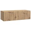 vidaXL Veggfestur sj&oacute;nvarpssk&aacute;pur Handverkseik 98 x 41 x 30 cm