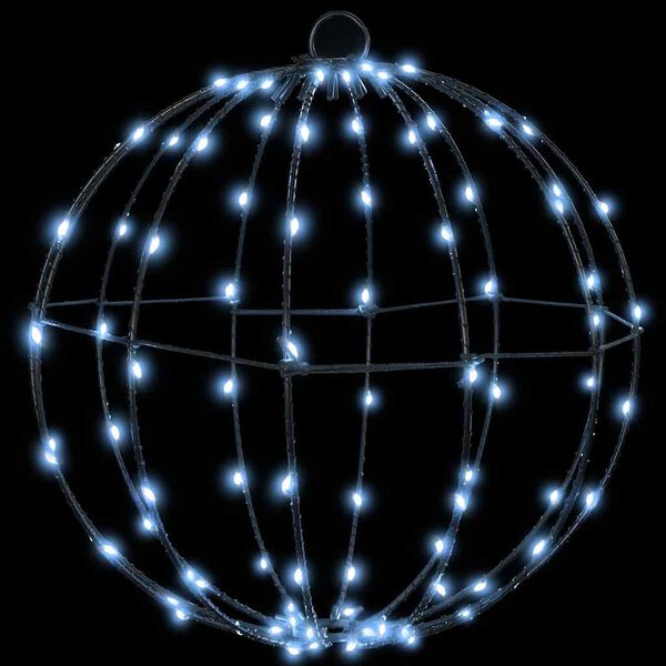 vidaXL Boltinn me&eth; 96 LED Kaldur hv&iacute;tur 30 cm metal