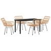 vidaXL Gar&eth;ur bor&eth;sett 5 pcs Br&uacute;nn Dufth&uacute;&eth;a&eth; st&aacute;l