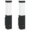 vidaXL Utandyra veggl&yacute;sing 2 pcs Svartur 10.5 x 6 x 33 cm