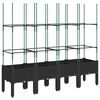 vidaXL Gr&oacute;&eth;urkassi me&eth; Rimlagrind 160x40x142,5 cm Svart PP
