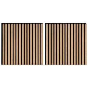 vidaXL Acoustic Wall Panels 2 stk Rimlar 60,5x60 cm Eik spónn