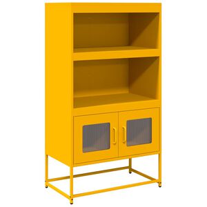 vidaXL Highboard Mustard Yellow 68x39x123 cm Stál