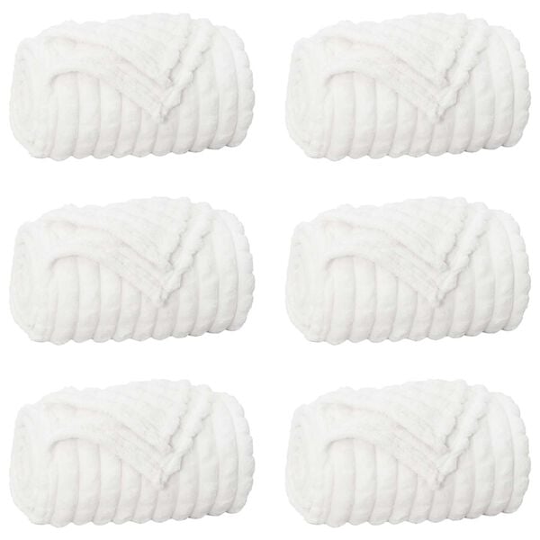 vidaXL &THORN;eppi 6 pcs Hv&iacute;tt 270 x 240 cm Fl&iacute;s