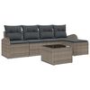 vidaXL Gar&eth;s&oacute;fa sett 6 pcs Gr&aacute;r p&oacute;l&yacute;rattan
