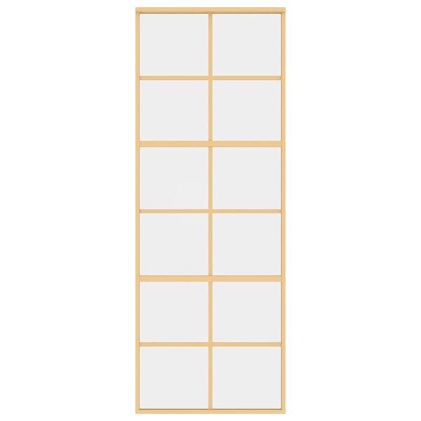 vidaXL Rennihurð Gyllt 76x205 cm Glært Hert Gler og Ál