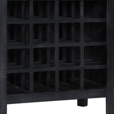 247987 vidaXL Wine Rack Black 56x35x75 cm Solid Mango Wood