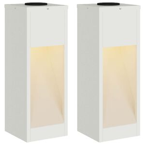 vidaXL S&oacute;l LED lei&eth;arlj&oacute;s 2 pcs Hv&iacute;tt Kaldvalsa&eth;ur st&aacute;lar