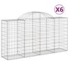 vidaXL Bogadregnir Grj&oacute;tkassar 6 stk. 200x50x100/120 cm Sinkh&uacute;&eth;a&eth; J&aacute;rn